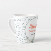 Gepersonaliseerd Modern Floral Lijst Vrijgezellenf Latte Mok (Linkerhoek)