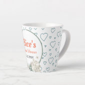 Gepersonaliseerd Modern Floral Lijst Vrijgezellenf Latte Mok (Rechterhoek)