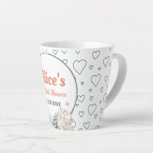 Gepersonaliseerd Modern Floral Lijst Vrijgezellenf Latte Mok (Rechterhoek)