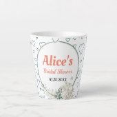 Gepersonaliseerd Modern Floral Lijst Vrijgezellenf Latte Mok (Voorkant)