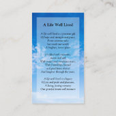 Gepersonaliseerd Modern Funeral Prayer Gedicht Blu Informatiekaartje (Achterkant)
