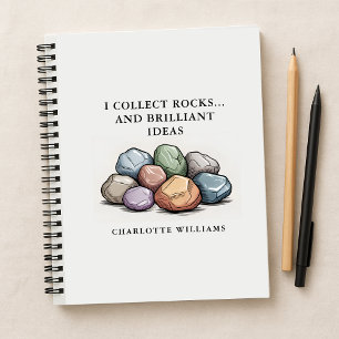 Gepersonaliseerd Modern Funny Rock Collector Gift Notitieboek