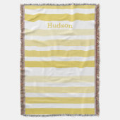 Gepersonaliseerd modern geel striped patroon deken (Voorkant Verticaal)