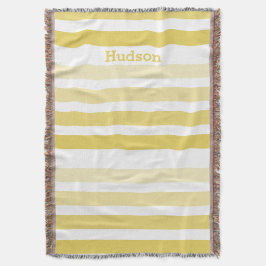Gepersonaliseerd modern geel striped patroon deken