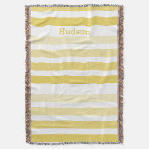 Gepersonaliseerd modern geel striped patroon deken