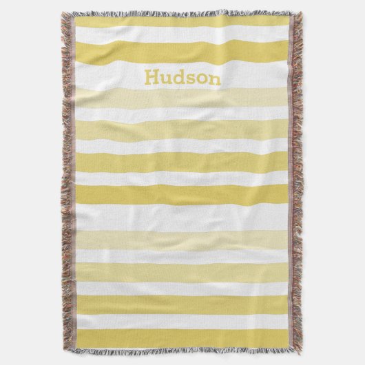 Gepersonaliseerd modern geel striped patroon deken (Voorkant Verticaal)