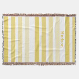 Gepersonaliseerd modern geel striped patroon deken