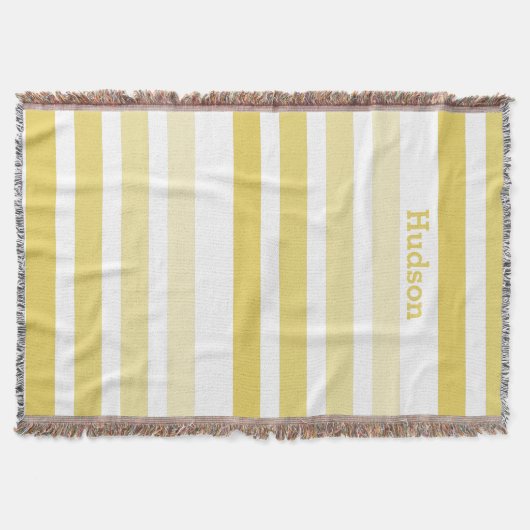 Gepersonaliseerd modern geel striped patroon deken (Voorkant)