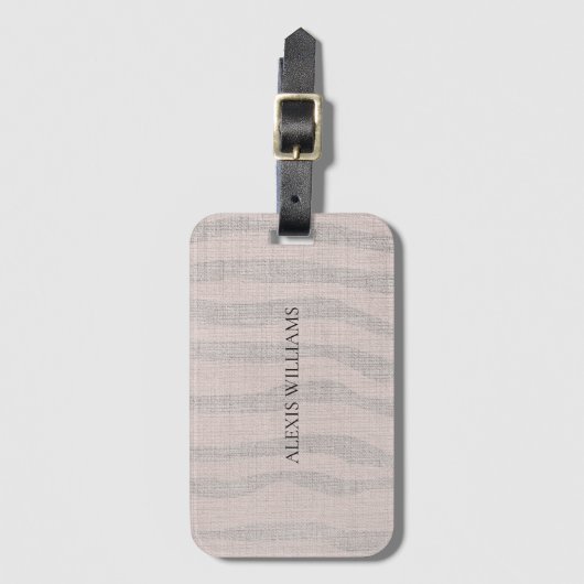Gepersonaliseerd modern gestructureerd zebrapatroo bagagelabel (Voorkant (verticaal))