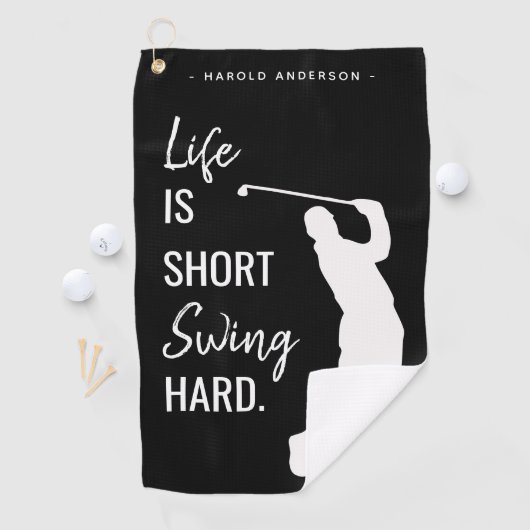 Gepersonaliseerd Modern Golfer Quote Golfhanddoek (Insitu)
