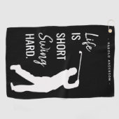 Gepersonaliseerd Modern Golfer Quote Golfhanddoek (Horizontaal)