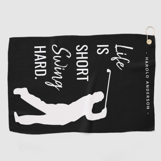 Gepersonaliseerd Modern Golfer Quote Golfhanddoek (Horizontaal)