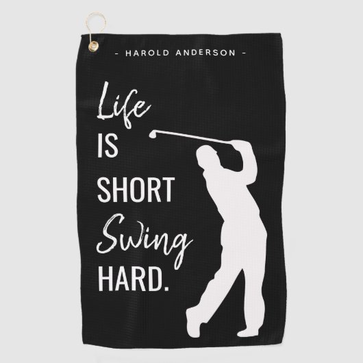 Gepersonaliseerd Modern Golfer Quote Golfhanddoek (Voorkant)