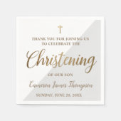 Gepersonaliseerd Modern Goud Grijs Jongen Christen Servet (Voorkant)
