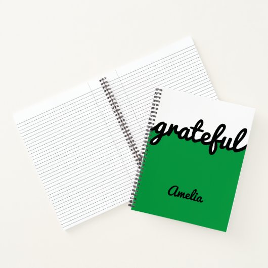 Gepersonaliseerd Modern Green Black en White Notitieboek (Binnen)