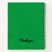 Gepersonaliseerd Modern Green Black en White Notitieboek (Achterkant)