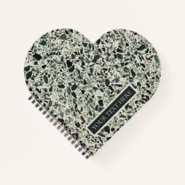 Gepersonaliseerd Modern Green Terrazzo Notitieboek