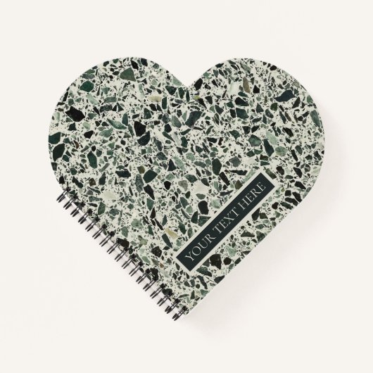 Gepersonaliseerd Modern Green Terrazzo Notitieboek (Voorkant)