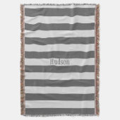 Gepersonaliseerd modern grijs en wit striped patro deken (Voorkant Verticaal)