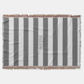 Gepersonaliseerd modern grijs en wit striped patro deken (Voorkant)