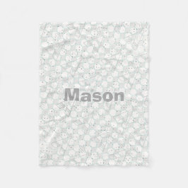 Gepersonaliseerd modern grijs theepatroon fleece deken