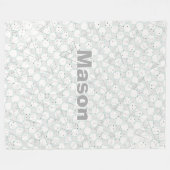 Gepersonaliseerd modern grijs theepatroon fleece deken (Voorkant (Horizontaal))