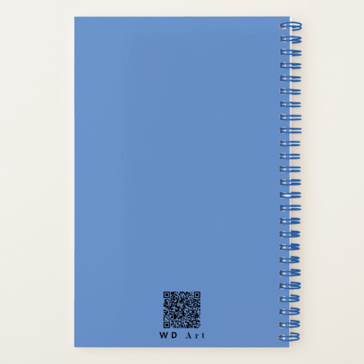 Gepersonaliseerd Modern Half A Heart Blauw Roze Da Notitieboek (Achterkant)