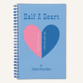 Gepersonaliseerd Modern Half A Heart Blauw Roze Da Notitieboek (Voorkant)