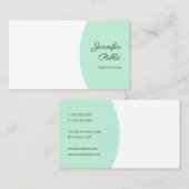 Gepersonaliseerd Modern handgeschreven legant Mint Visitekaartje (Voorkant / Achterkant)