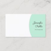 Gepersonaliseerd Modern handgeschreven legant Mint Visitekaartje (Voorkant)