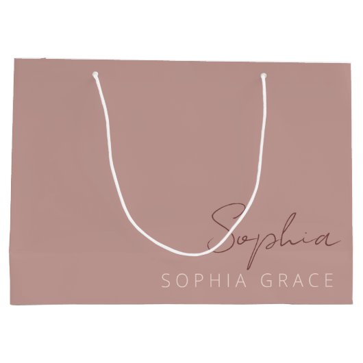 Gepersonaliseerd Modern Handgeschreven Roos van he Groot Cadeauzakje (Achterkant)