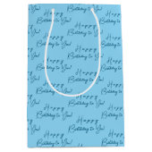 Gepersonaliseerd Modern Happy Birthday Pattern Bab Medium Cadeauzakje (Voorkant)