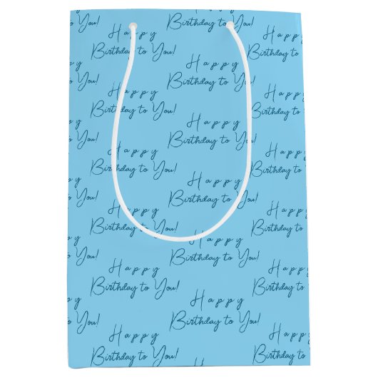 Gepersonaliseerd Modern Happy Birthday Pattern Bab Medium Cadeauzakje (Voorkant)