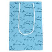 Gepersonaliseerd Modern Happy Birthday Pattern Bab Medium Cadeauzakje (Achterkant)