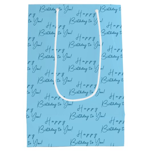 Gepersonaliseerd Modern Happy Birthday Pattern Bab Medium Cadeauzakje (Achterkant)