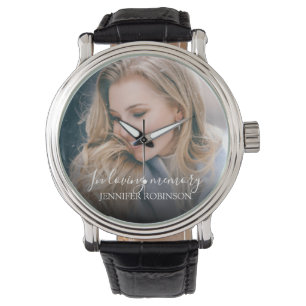 Gepersonaliseerd Modern in Loving Memory   Memoria Horloge