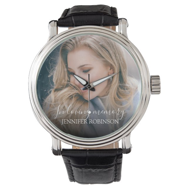Gepersonaliseerd Modern in Loving Memory | Memoria Horloge (Voorkant)