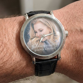 Gepersonaliseerd Modern in Loving Memory | Memoria Horloge