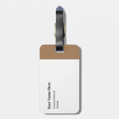 Gepersonaliseerd Modern Initiaal Hedendaags Bruin Bagagelabel (Achterkant verticaal)