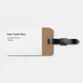 Gepersonaliseerd Modern Initiaal Hedendaags Bruin Bagagelabel (Achterkant horizontaal)