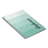 Gepersonaliseerd modern kleurenblok Aqua Notitieboek (Rechterzijde)