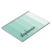 Gepersonaliseerd modern kleurenblok Aqua Notitieboek (Linkerzijde)