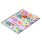 Gepersonaliseerd modern kleurig Floral Patroon Notitieboek (Linkerzijde)