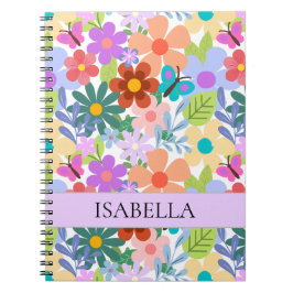 Gepersonaliseerd modern kleurig Floral Patroon Notitieboek