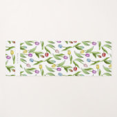 Gepersonaliseerd modern kleurrijk tulpenpatroon yogamat (Voorkant (horizontaal))