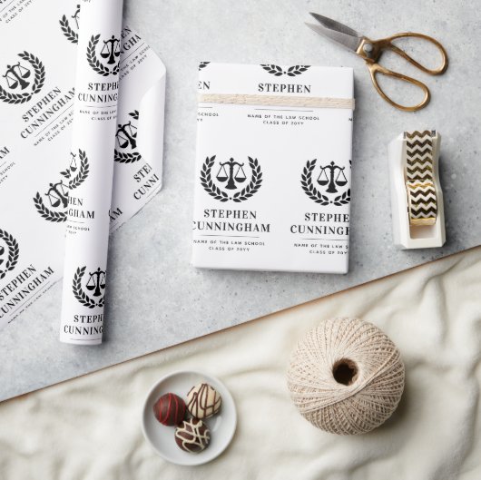 Gepersonaliseerd Modern Law School Afstuderen Cadeaupapier (Crafts)