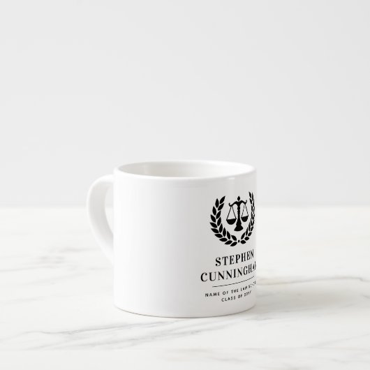 Gepersonaliseerd Modern Law School Afstuderen Espresso Kop (Links)