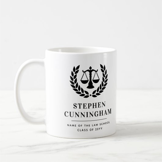 Gepersonaliseerd Modern Law School Afstuderen Koffiemok (Links)