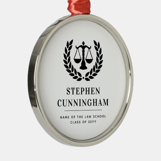 Gepersonaliseerd Modern Law School Afstuderen Metalen Ornament (Rechts)