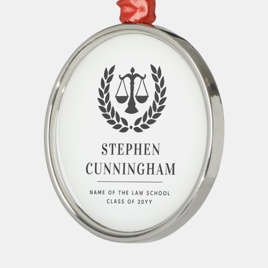Gepersonaliseerd Modern Law School Afstuderen Metalen Ornament (Links)
